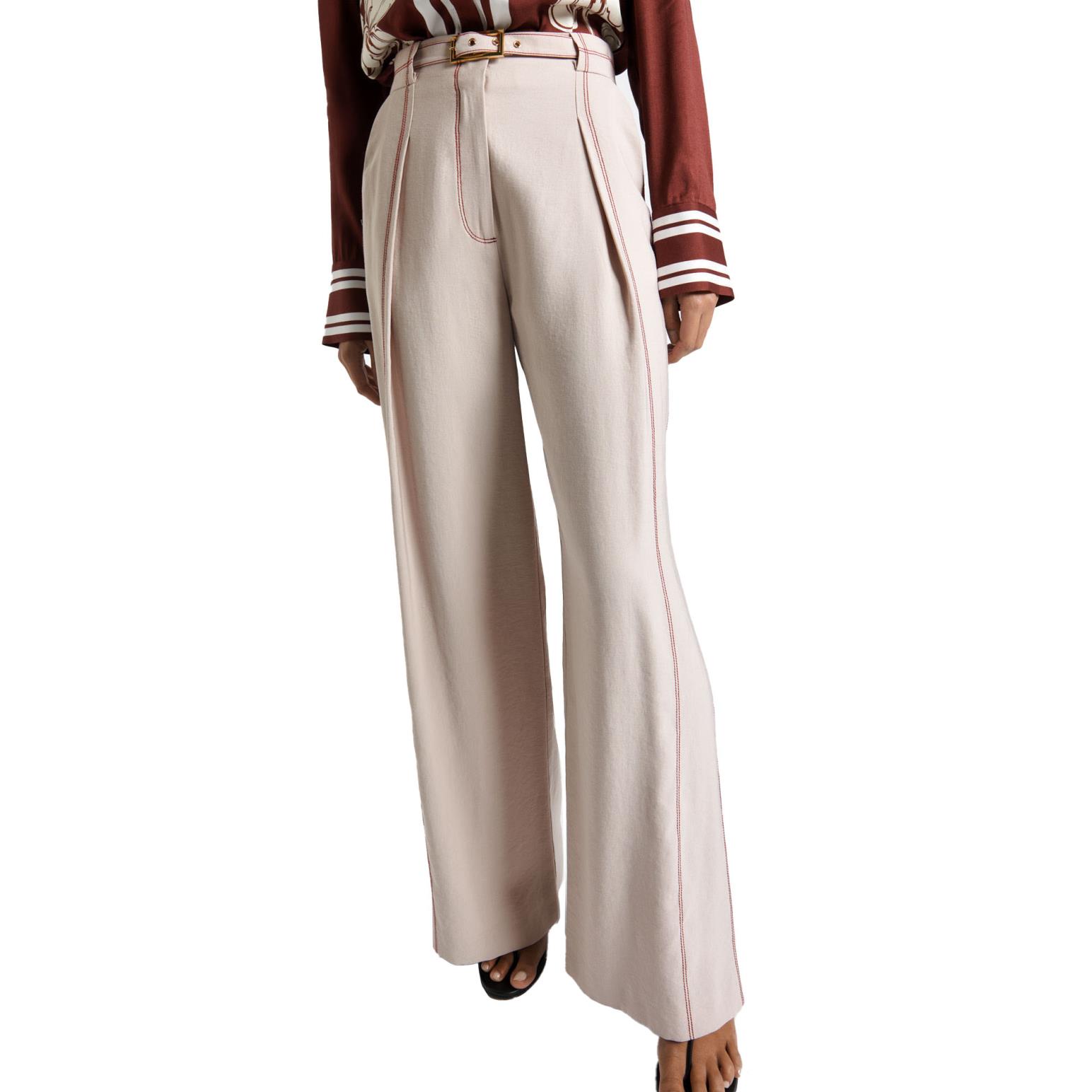 Cue Top Stitched Pleat Front Pant